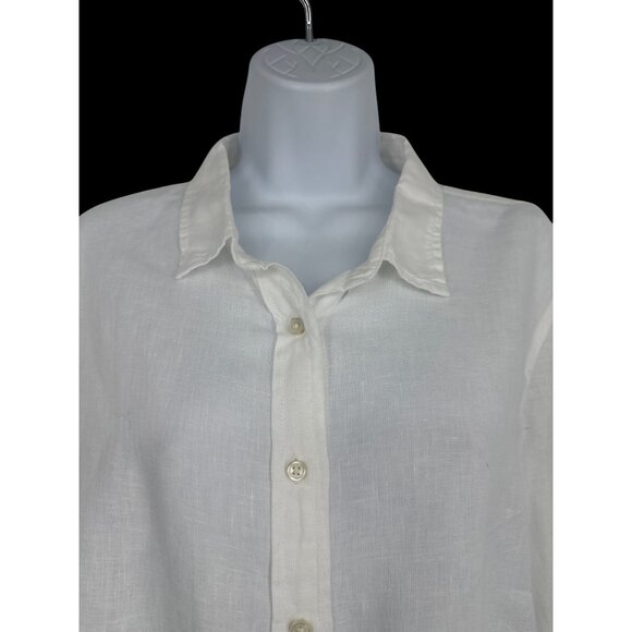 Baird McNutt for J. Crew Irish Linen Button-Down Shirt Slim Fit Women's Size 1X - Picture 2 of 10